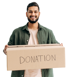 smiling friendly mixed race male volunteer