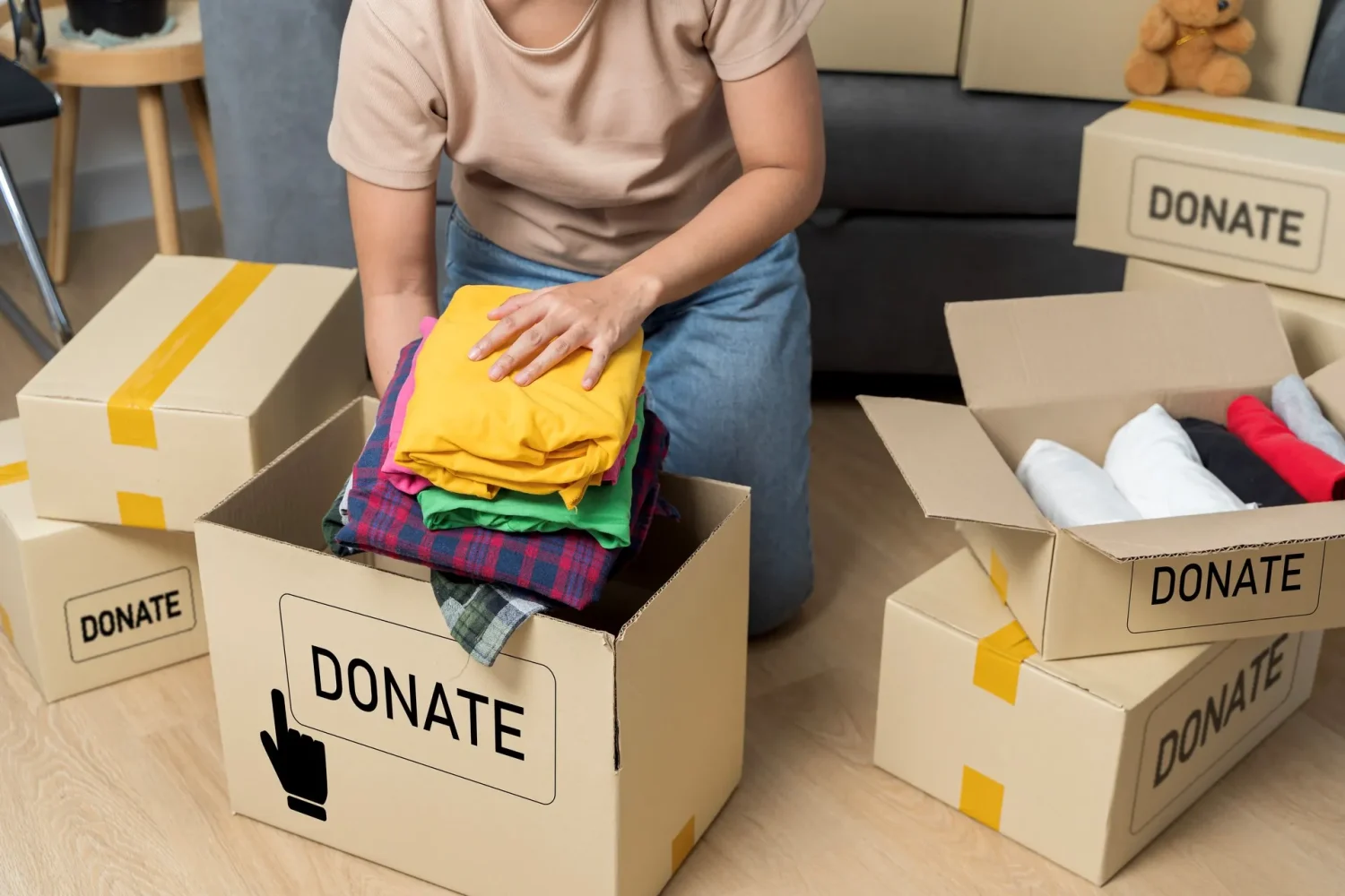 Reusable clothing items ready for charitable giving | clothing donations in bradenton