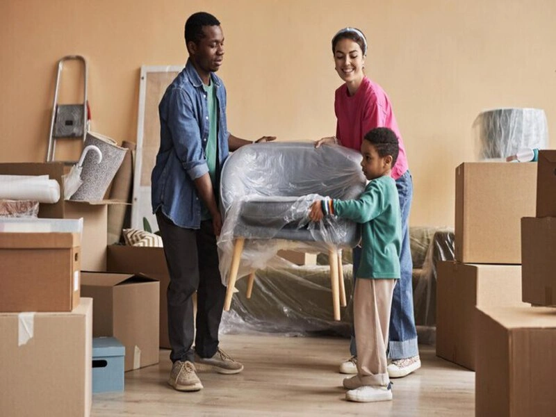 Goodwill furniture donation being picked up from a home