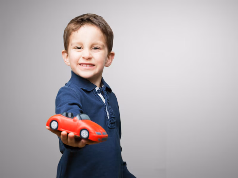 Kids playing happily with used toys