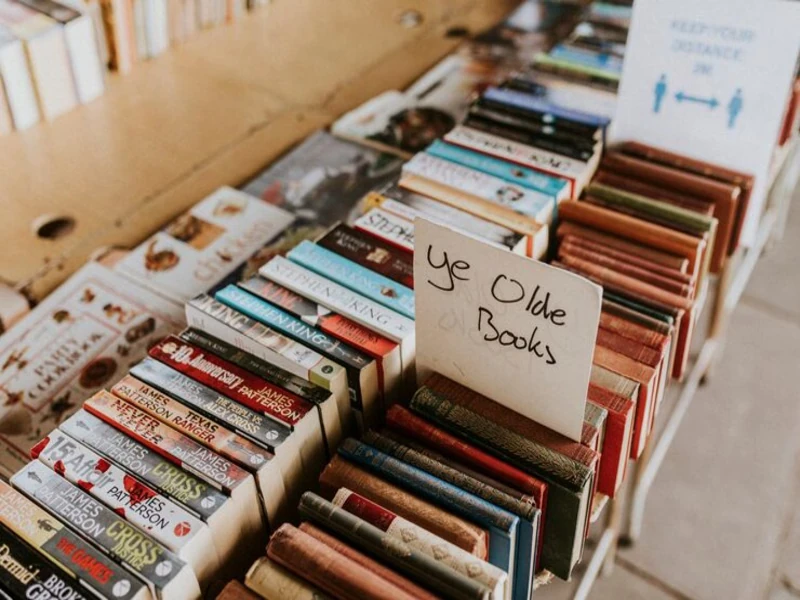 interior view of goodwill books in west palm beach showing rows of books on display