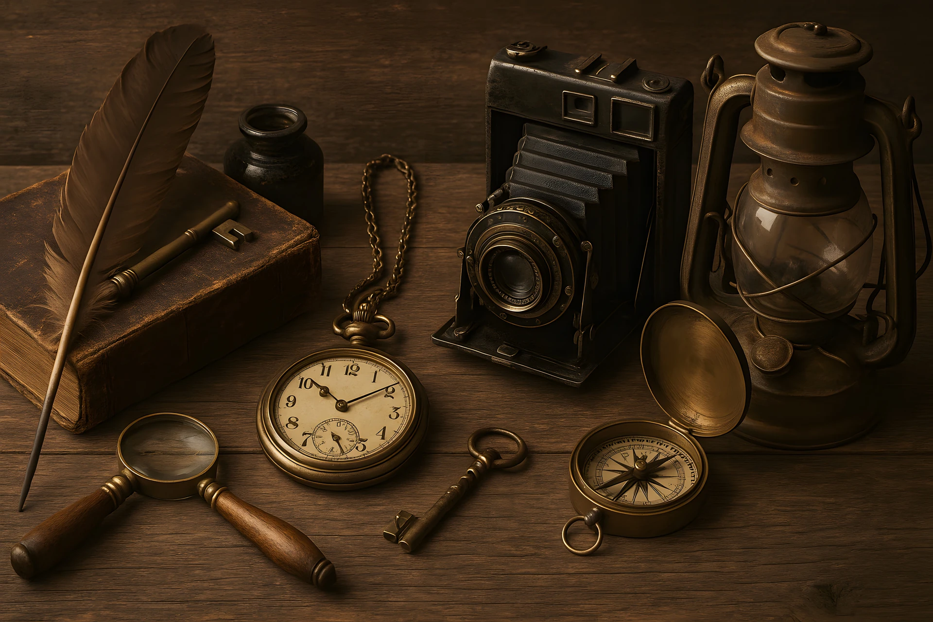 antique style collectibles neatly displayed at thrift store