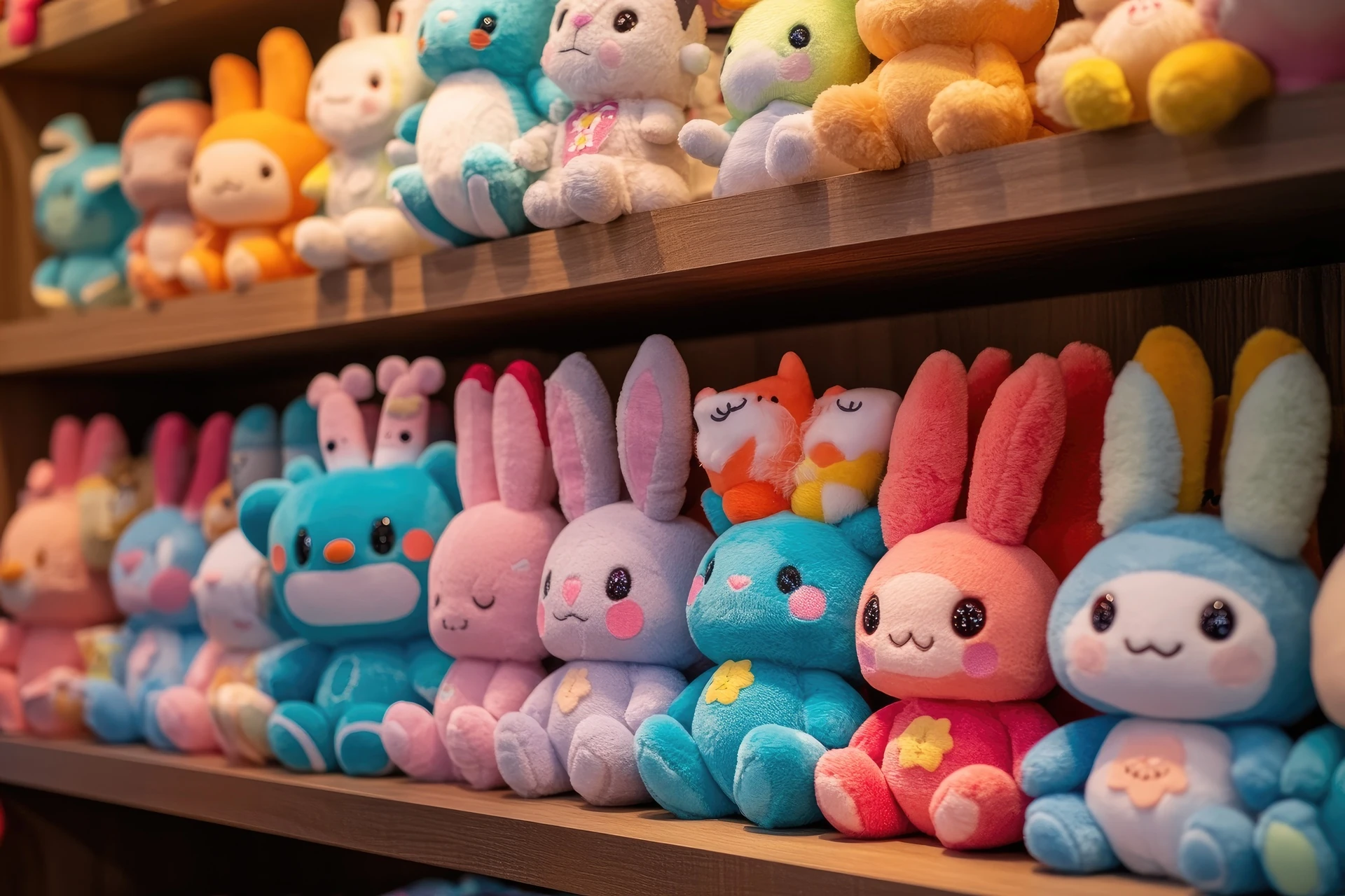 assorted colorful old toys in bradenton sitting on shelves in toy store