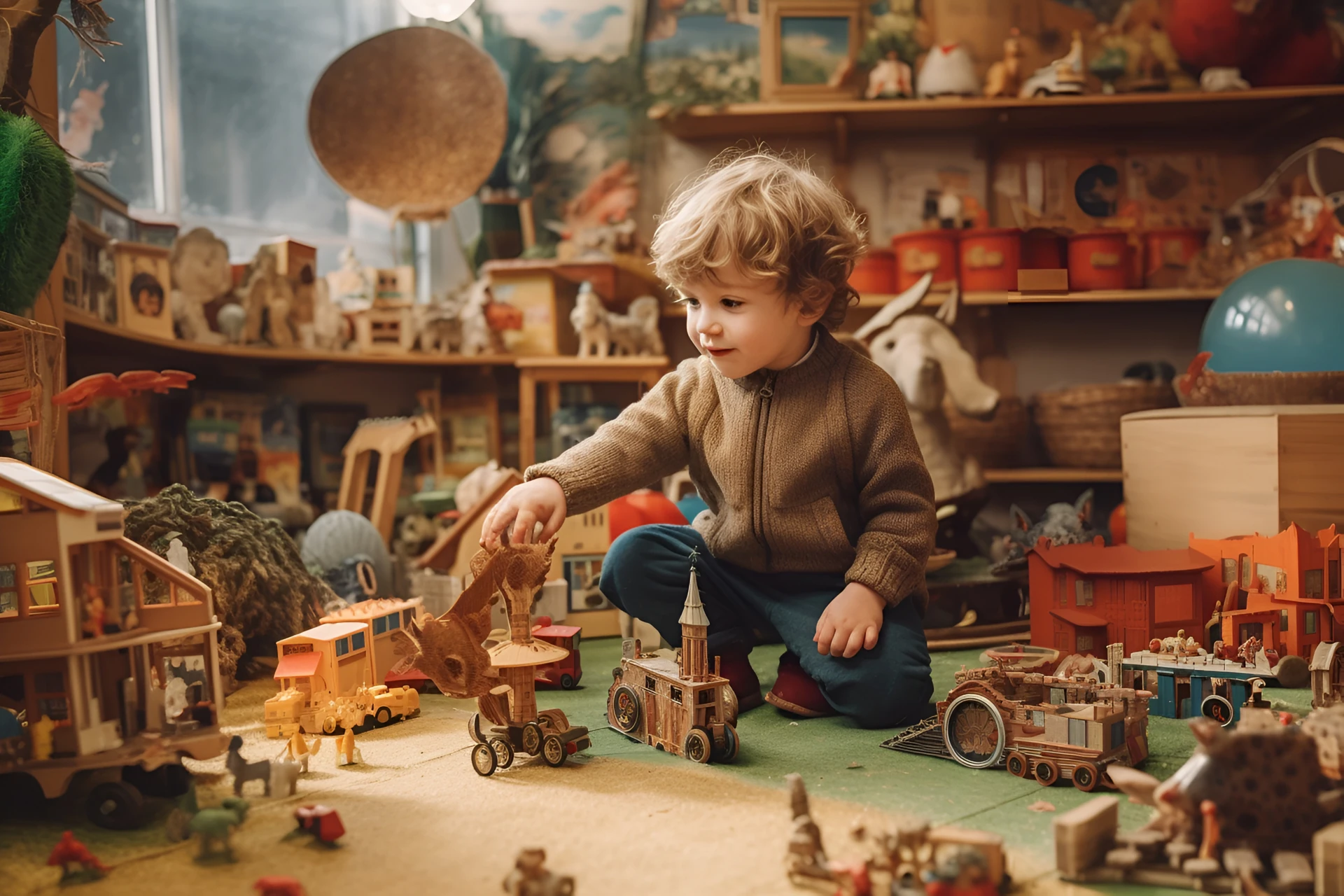children happily playing with toys found at a goodwill toy store in west palm beach