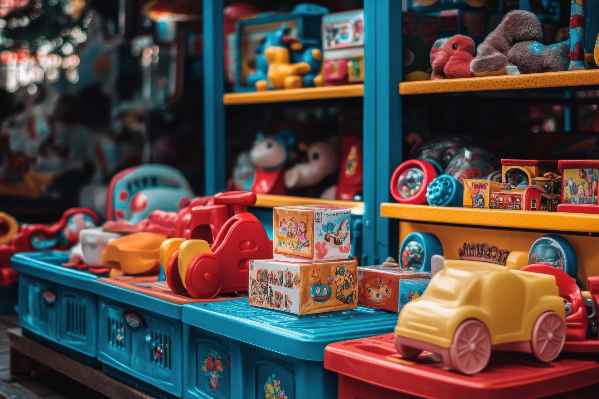 colorful childrens toys and action figures displayed together at goodwill toys in boca raton