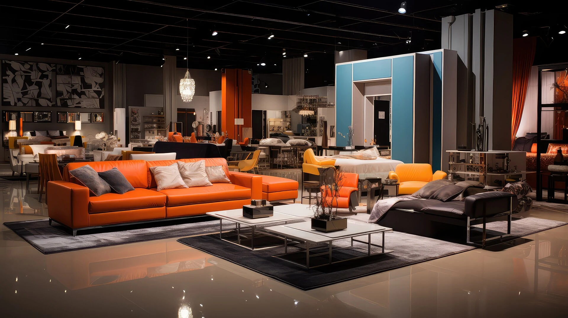 display of furniture at a goodwill furniture store