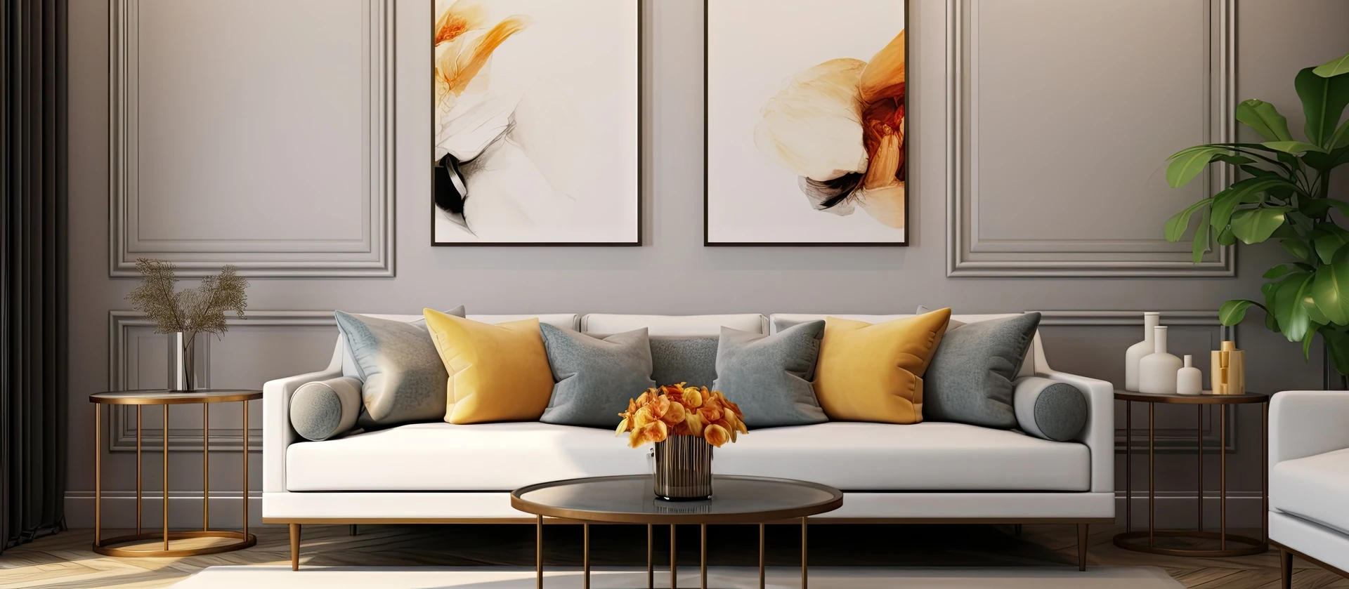 display of sofa at goodwill furniture in west palm beach showroom