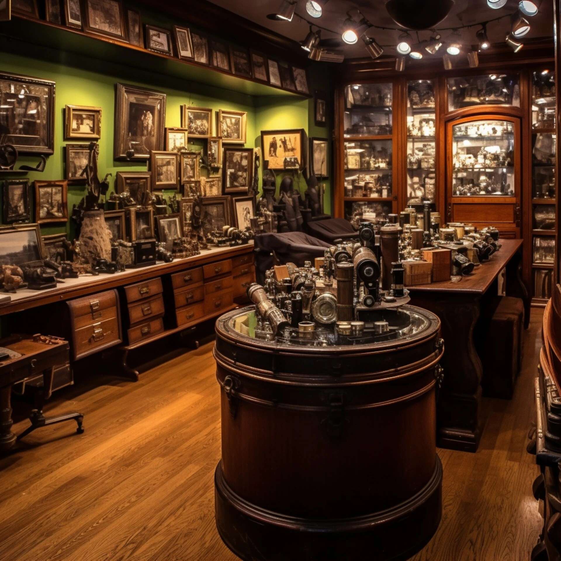 glassware antiques and thrift store collectibles neatly arranged at goodwill
