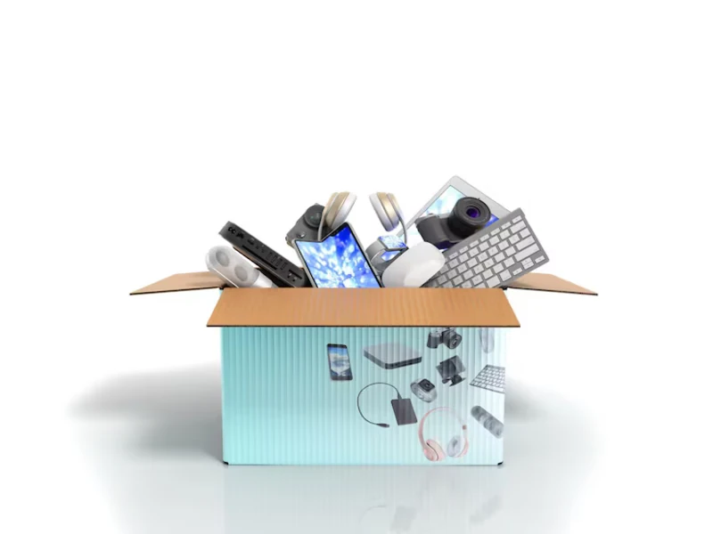 people donating used electronics at goodwill electronics to support local jobs and community services