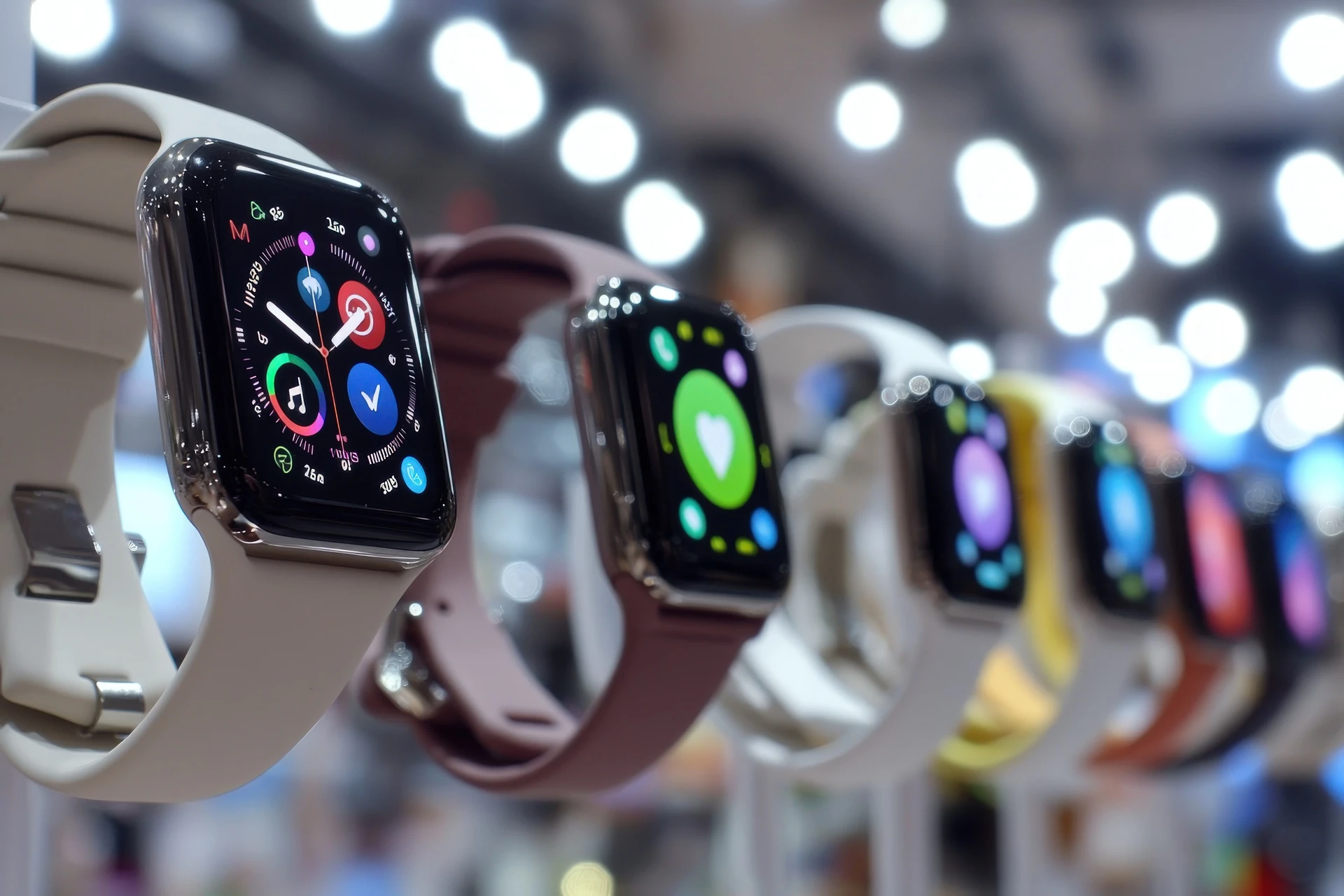smartwatch grouped together in the goodwill computer store electronics area