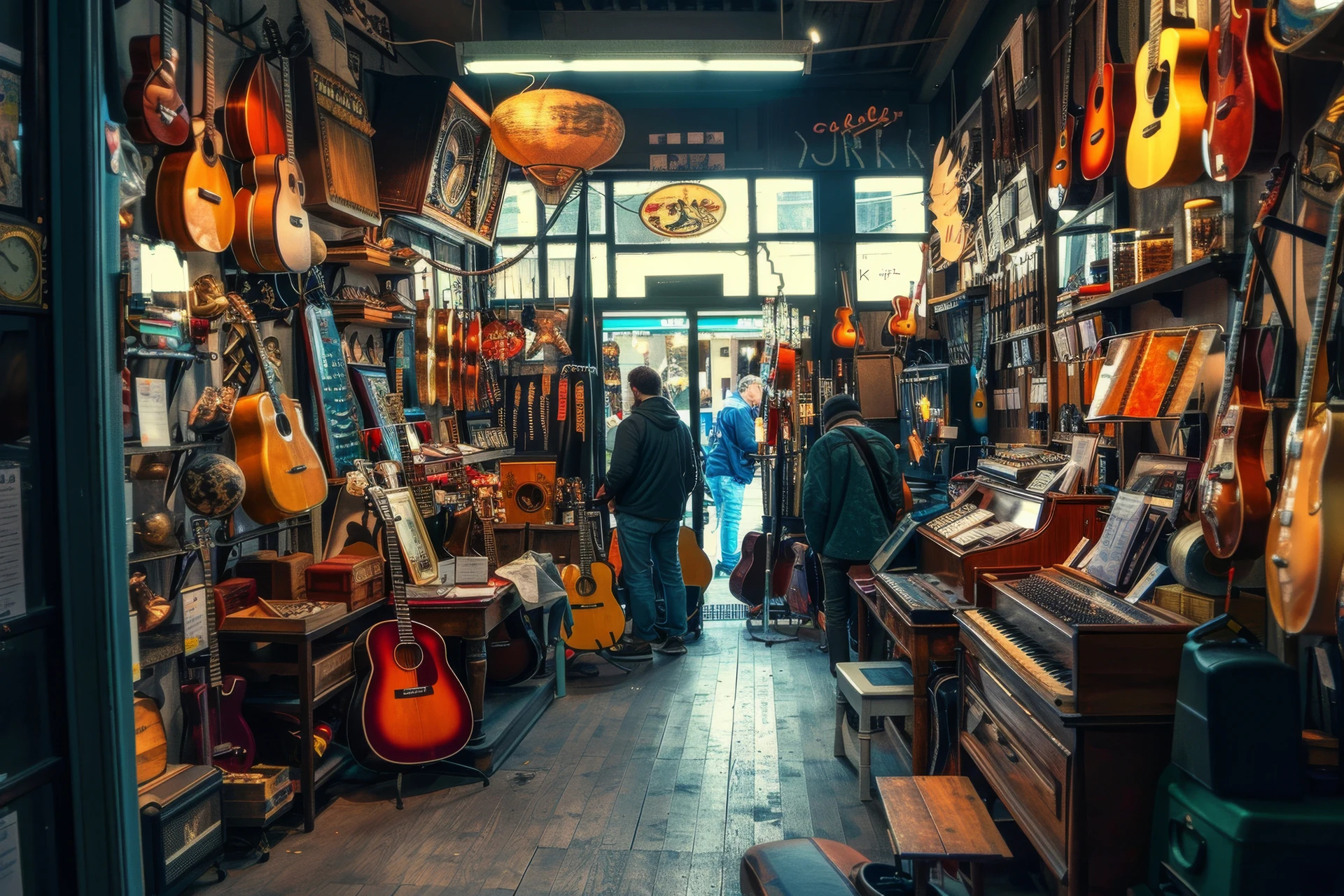 wide variery of goodwill used musical instruments in bradenton displayed throughout the store