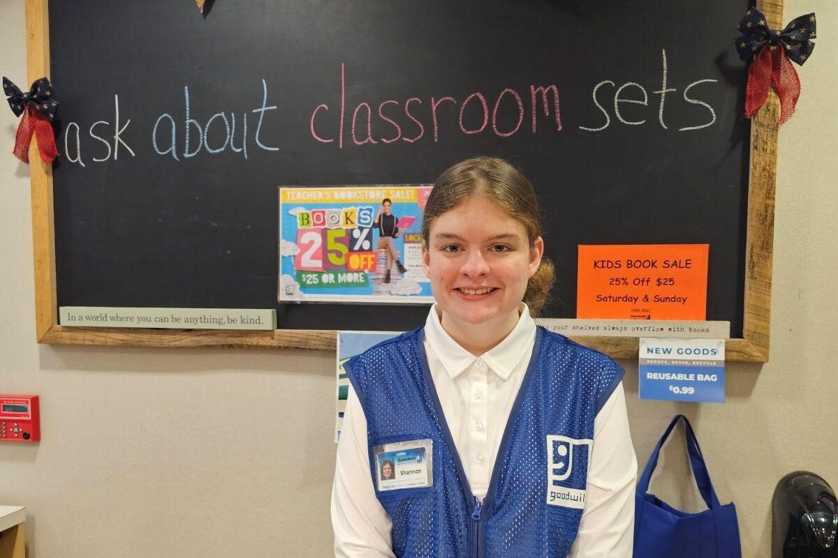 Shannon Donnelly on her first day at Goodwill